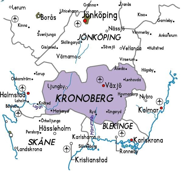 mapa Крунуберг, Szwecja