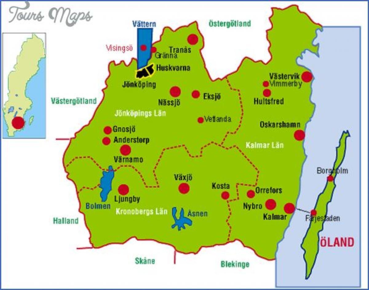 mapa Смаланд Szwecja
