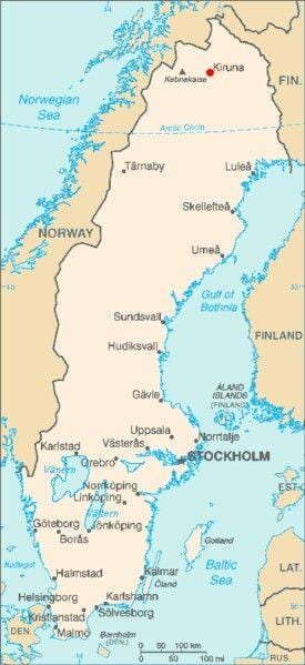 mapa Kiruna Szwecja