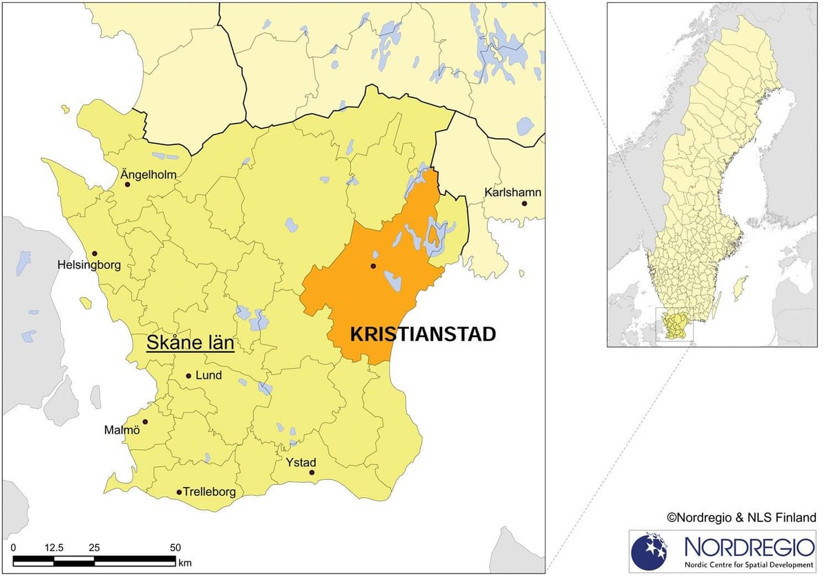 mapa Kristianstad (Szwecja