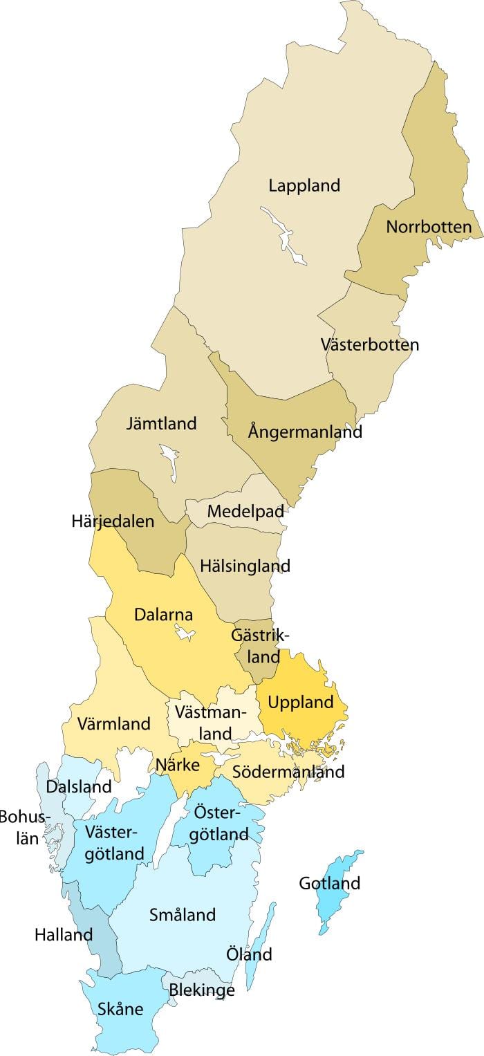 mapa Laponii (Szwecja