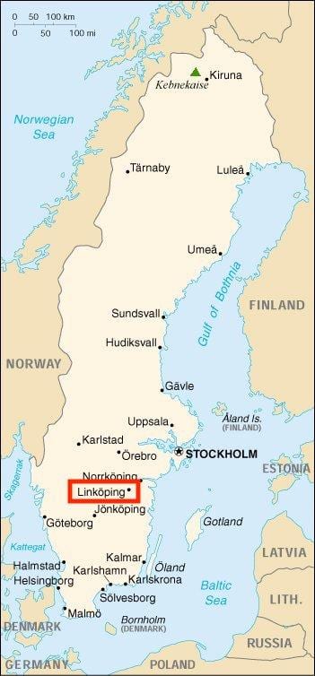 mapa Linköping Szwecja