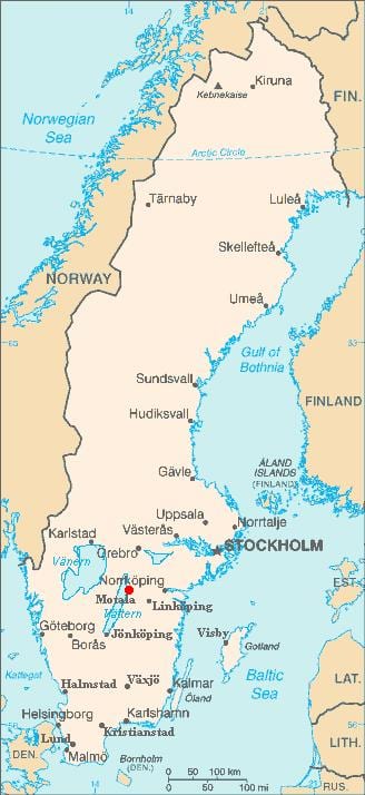 mapa Motala, Szwecja
