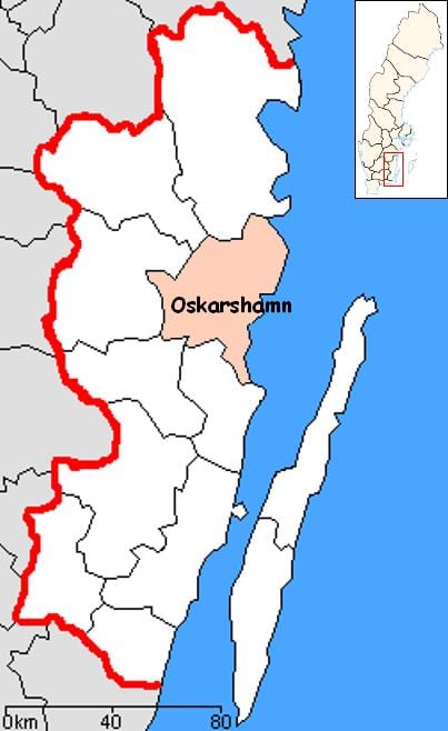 mapa Oskarshamn (Szwecja)