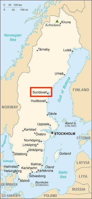 mapa Sundsvall (Szwecja
