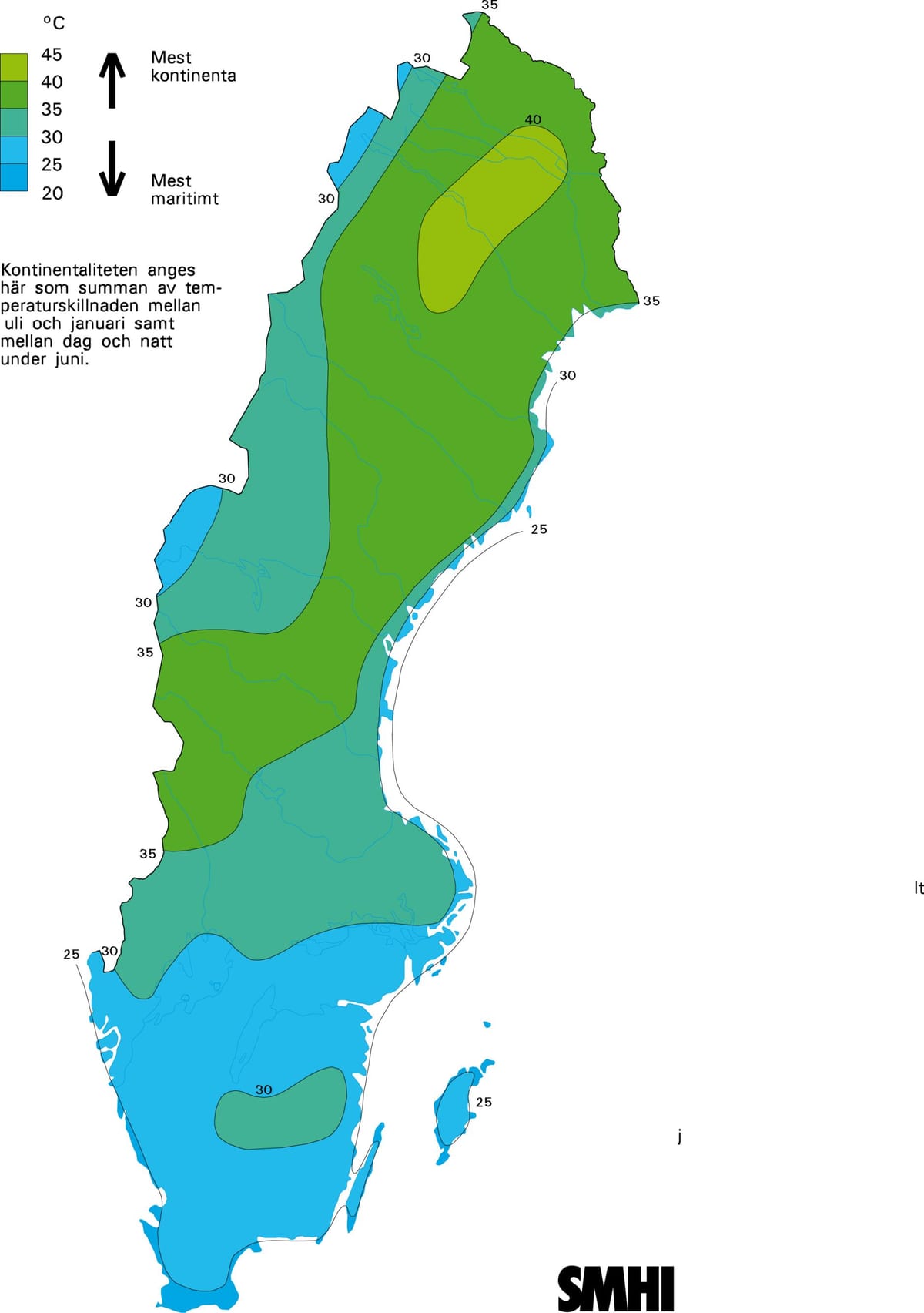 klimatyczna mapa Szwecji