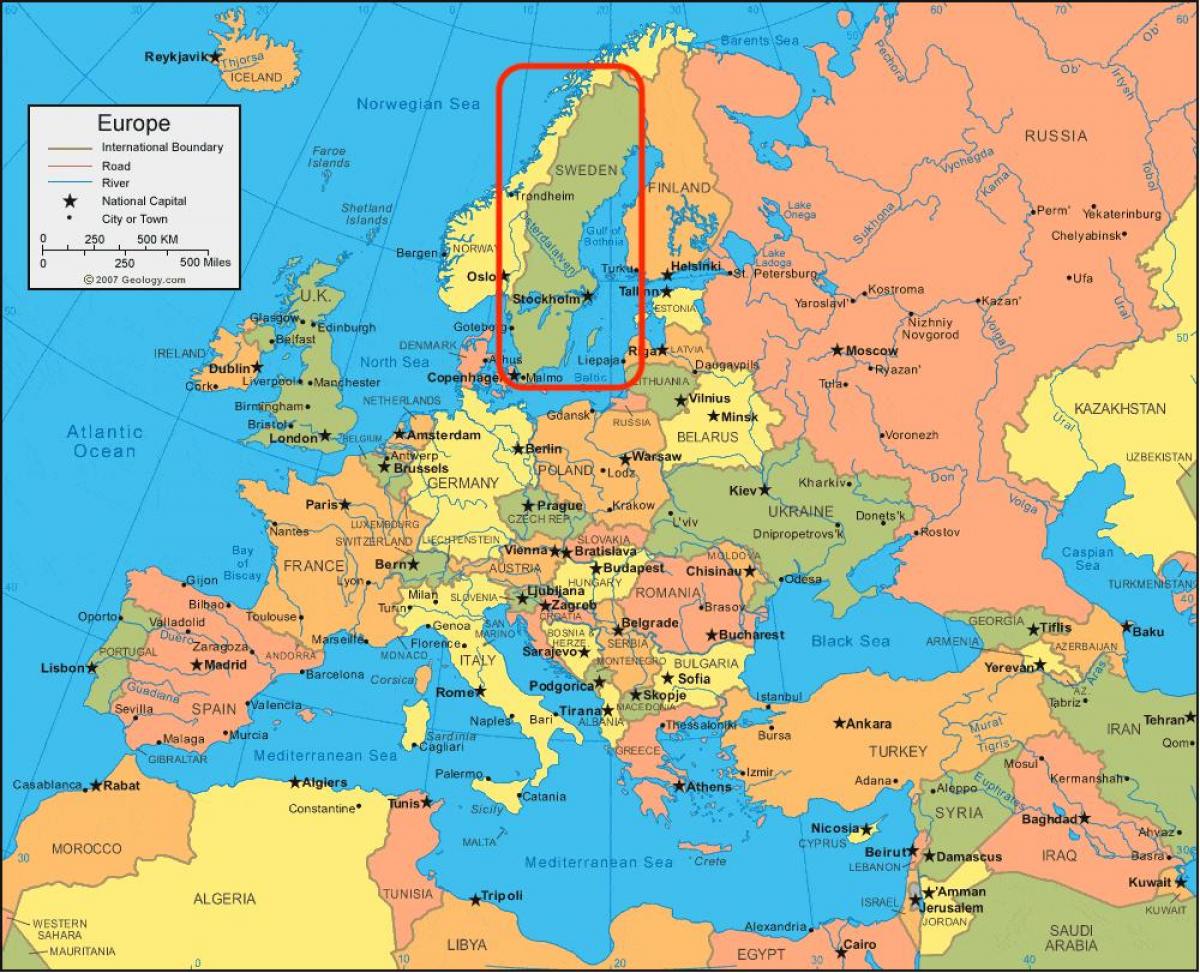 Szwecja Mapa Europy Mapa Europy Szwecja Europa Polnocna Europa