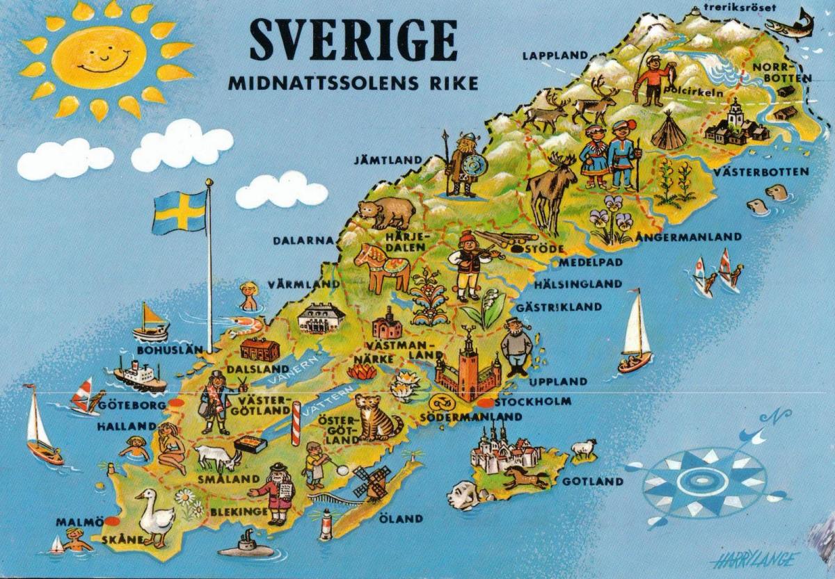 mapa turystyczna Szwecji