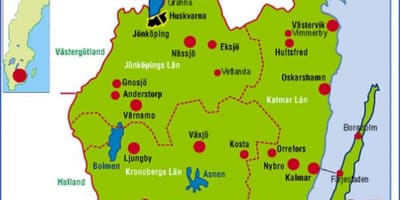 Mapa Смаланд Szwecja