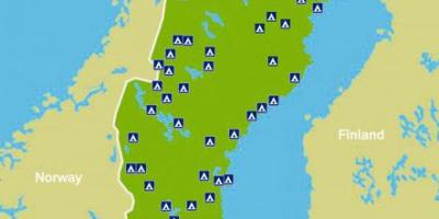 Szwecja kemping mapie