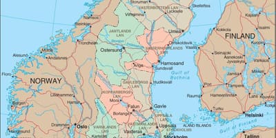 Szczegółowa mapa Szwecji