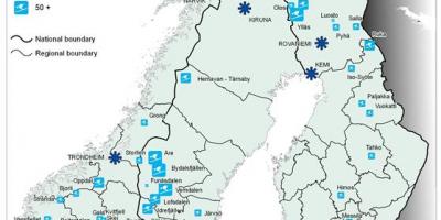 Szwedzkie ośrodki narciarskie mapa