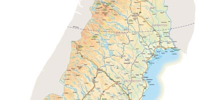 Mapa Północnej Szwecji