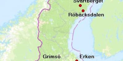 Mapa абиско Szwecja
