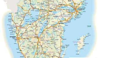 Mapa Południowej Szwecji