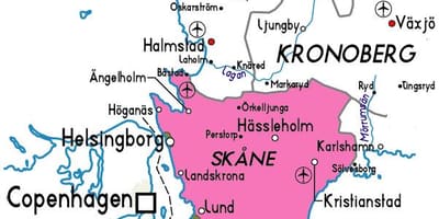 Mapa Skania (Szwecja)