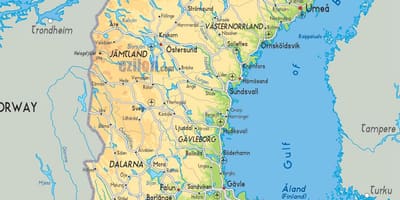 Geograficzna mapa Szwecji