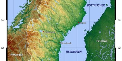 Topograficzna mapa Szwecji