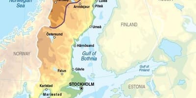 Mapa Szwecji wysokości