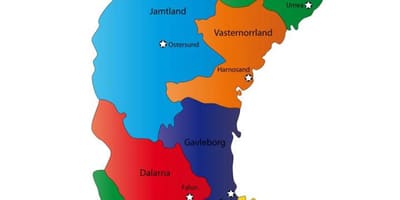 Mapa szwedzkich powiatów