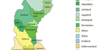 Mapa prowincji Szwecji